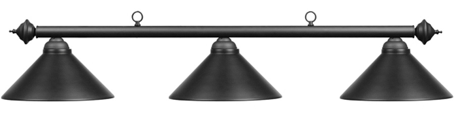 3-Shade Mat Black billiard lamp
