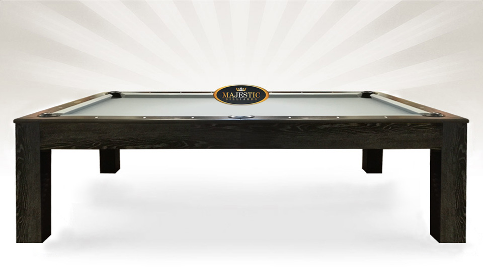 Mensa Black modern real slate pool table by Majestic Billiards